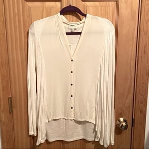 Lucky brand silk and cotton white blouse